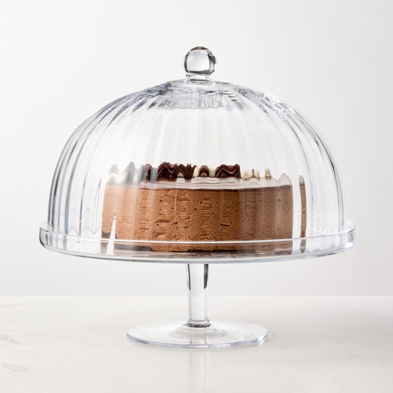 Zofia Fluted Glass Cake Stand - Image 1