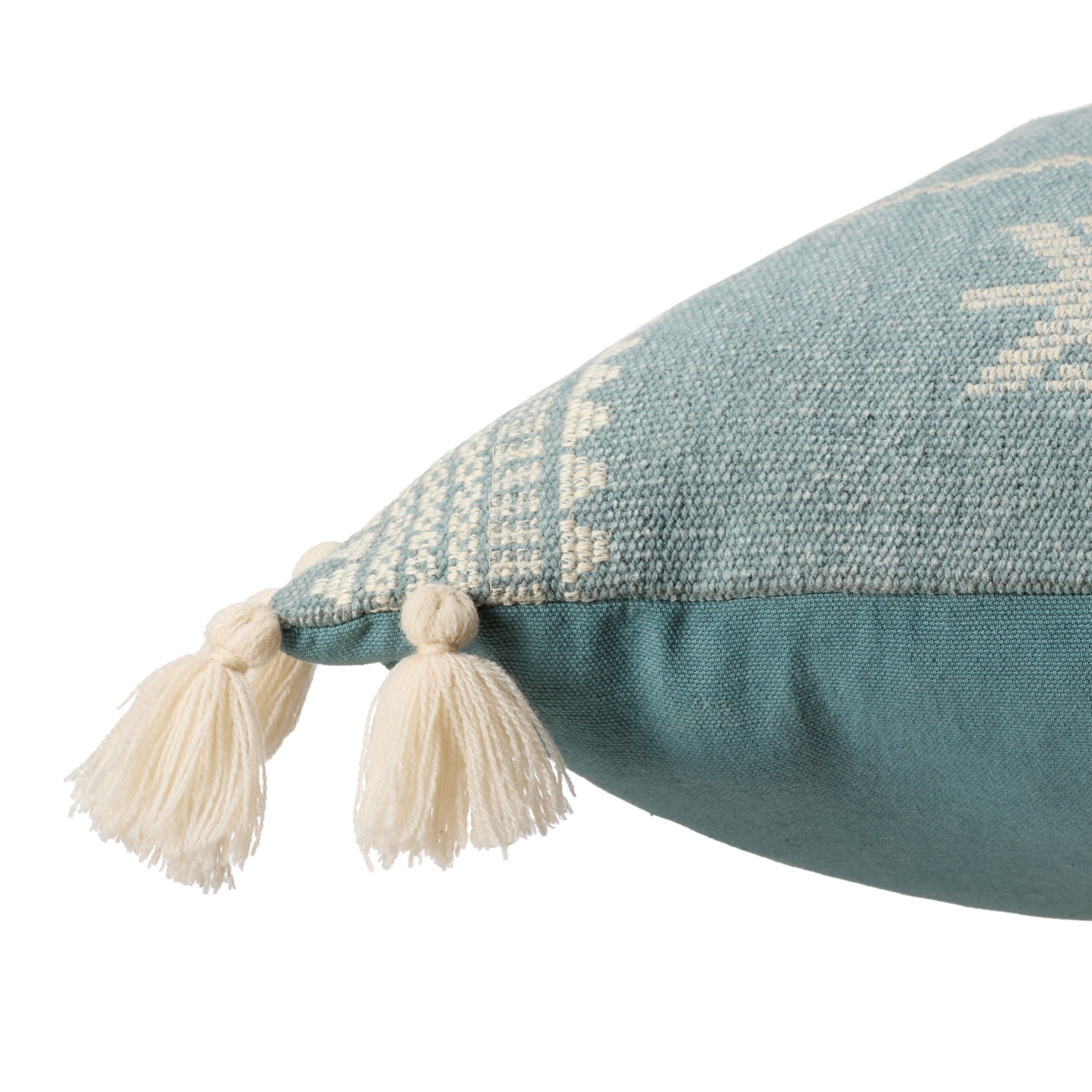 Layal PUB18 Handmade Tribal Sky Blue And Brown Lumbar Pillow Cover (13"x40") - Image 2