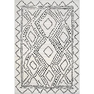 Loom 23 Mila Dotted Diamond Trellis Gray 6 ft. 7 in. x 9 ft. Area Rug - Image 1
