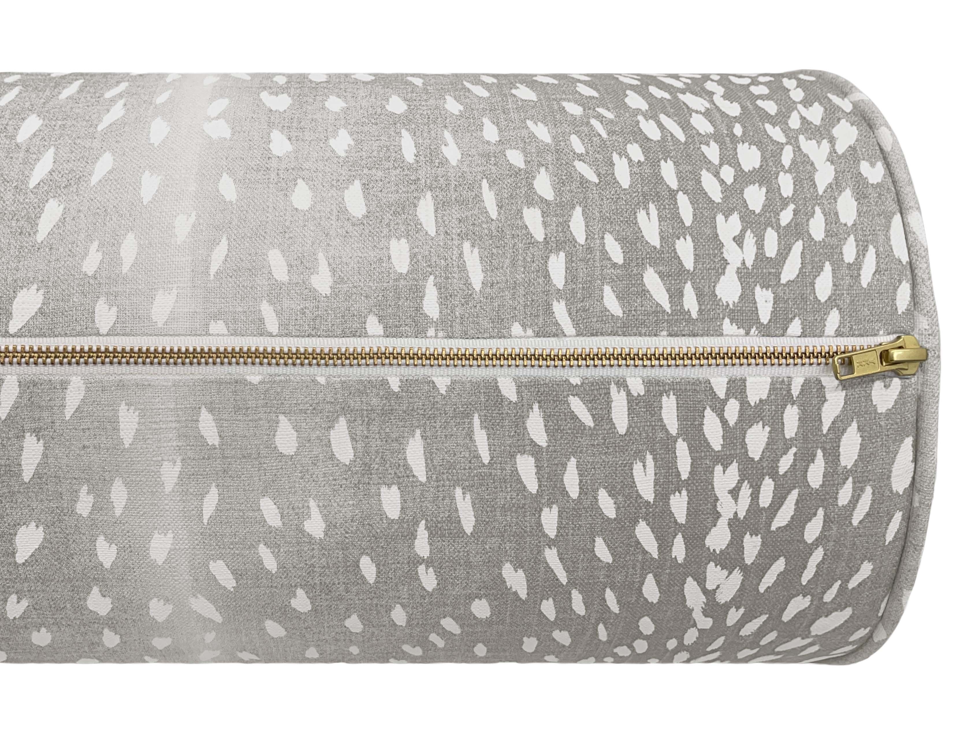 THE BOLSTER :: ANTELOPE LINEN PRINT // GREY - TWIN XL // 9" X 30" - Image 3