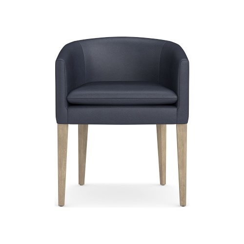 Chestnut Dining Armchair, Como Leather, Blue, Heritage Grey Leg - Image 0