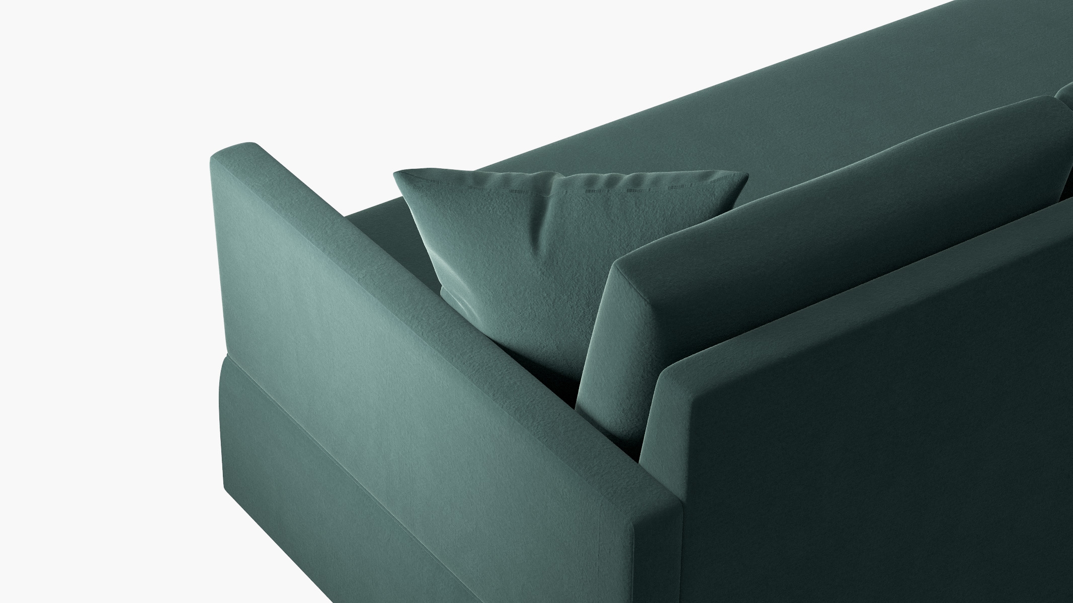 Skirted Track Arm Sofa, Jade Luxe Velvet, Standard (39") - Image 4