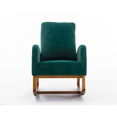 27.1'' W Velvet Square Arm Rocking Chair - Image 0