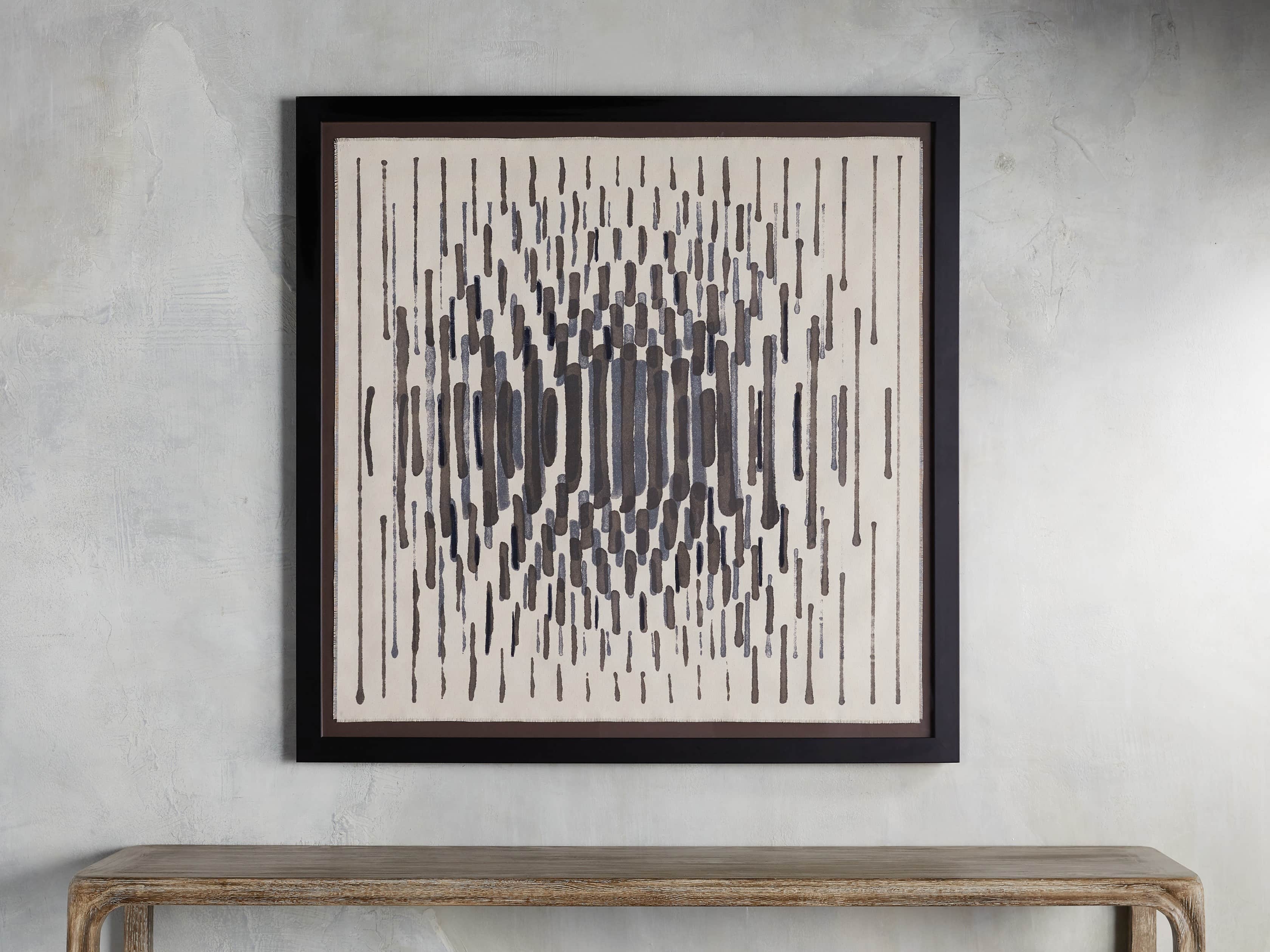 Abstract Lines Ii Framed Tapestry in Wood White - Image 0