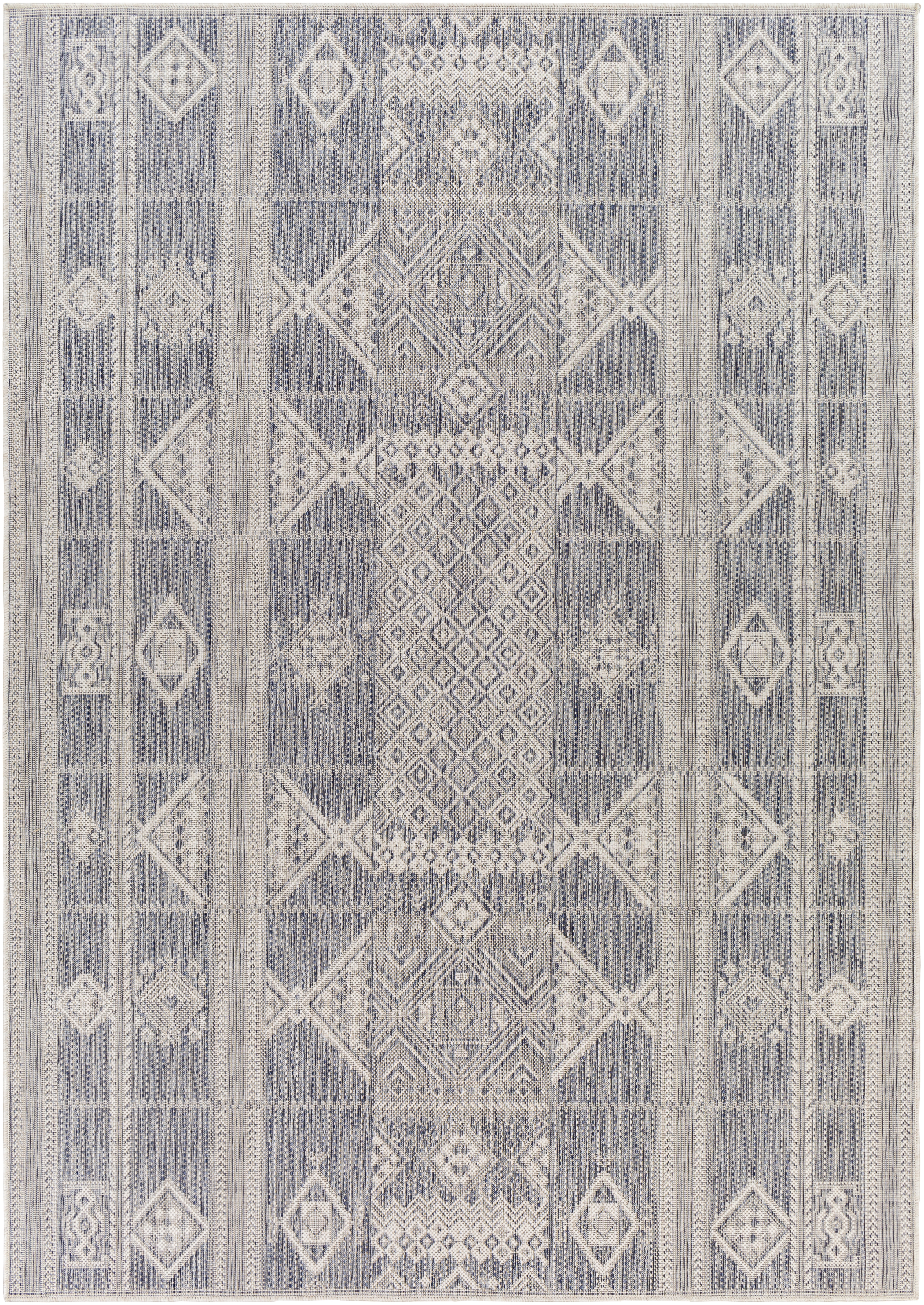 Tuareg Gray Outdoor 5'3" x 7' Machine Woven Rug - Image 0