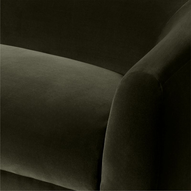 Laszlo 80" Dark Grey Velvet Apartment Sofa - Image 5