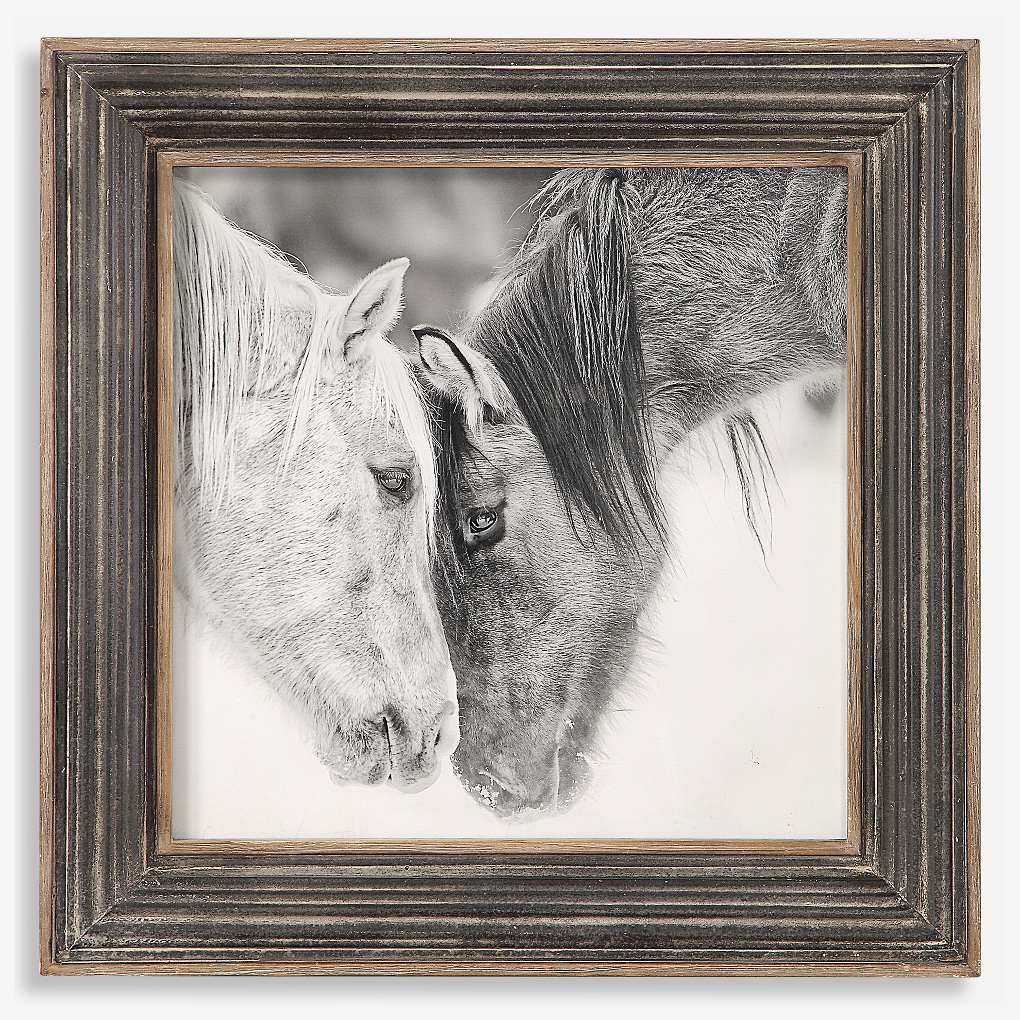 Custom Black And White Horses Print - Image 0