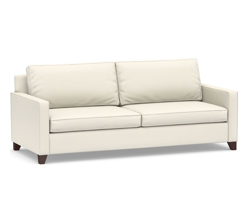 Cameron Square Arm Upholstered Deep Seat Grand Sofa 96" 2-Seater, Polyester Wrapped Cushions, Textured Twill Ivory - Image 0