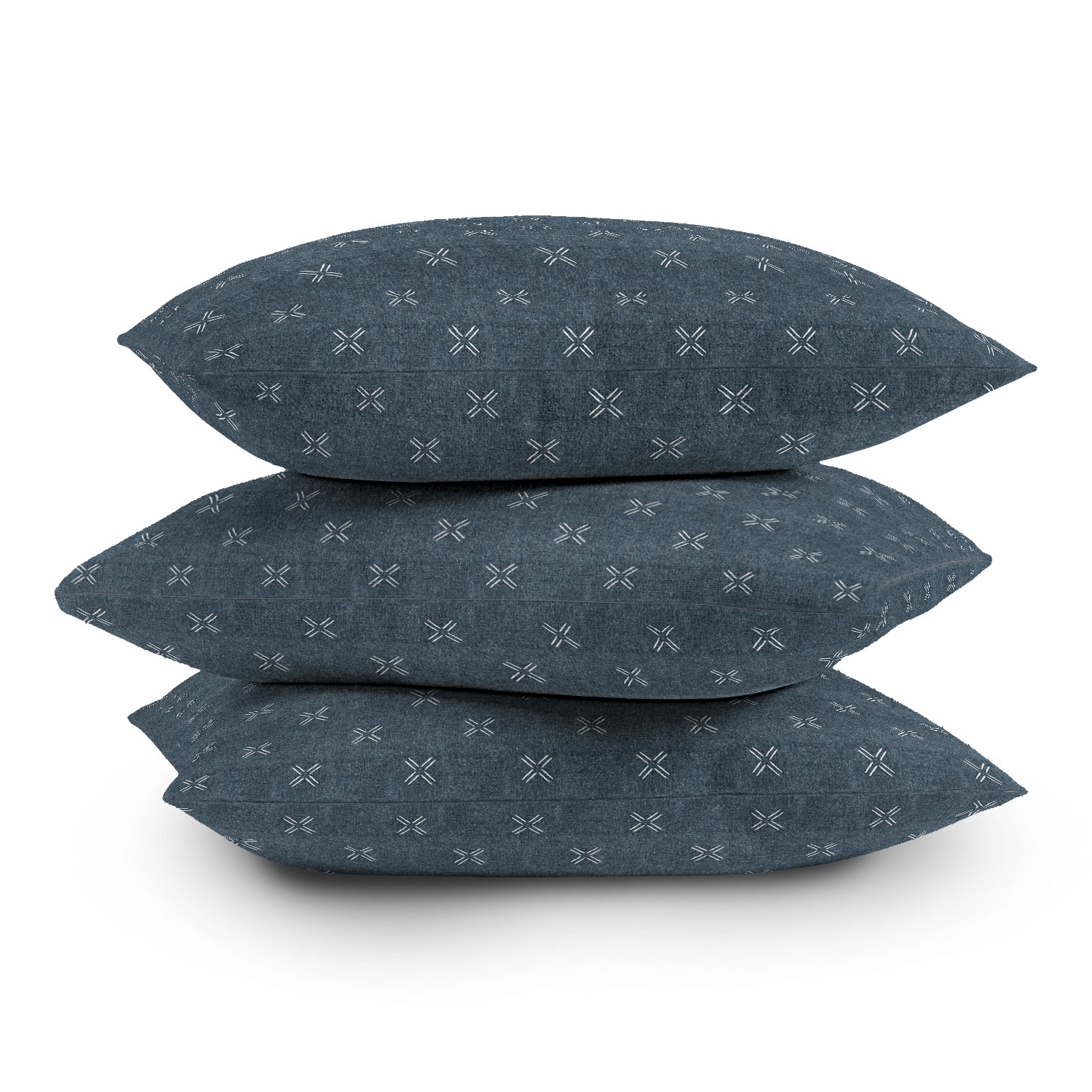 Mud Cloth Cross Navy by Little Arrow Design Co - Outdoor Throw Pillow 18" x 18" - Image 3