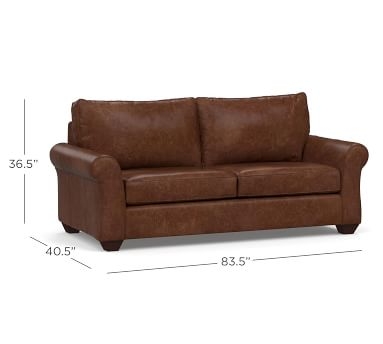 Pb Comfort Roll Arm Leather Grand Sofa, Polyester Wrapped Cushions, Churchfield Ebony - Image 3