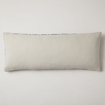 Outdoor Fringe Diamond Pillow, 14"x36", Black - Image 2