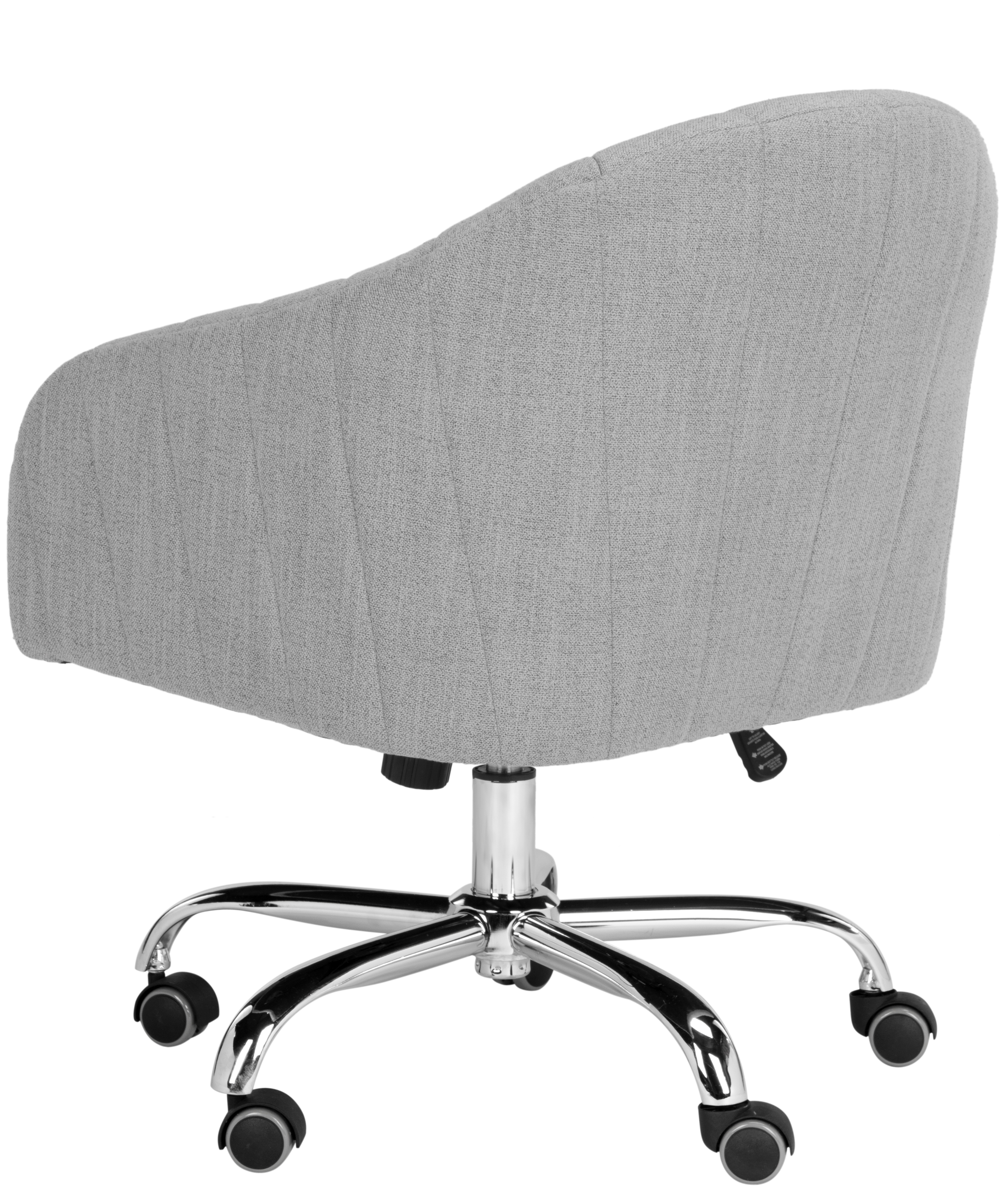 Themis Linen Chrome Leg Swivel Office Chair - Grey/Chrome - Arlo Home - Image 4