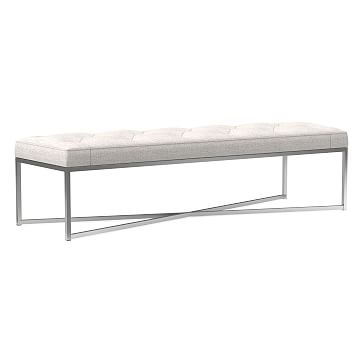 Maeve Rectangle Ottoman, Poly, Cuba, Bone, Stainless Steel - Image 0