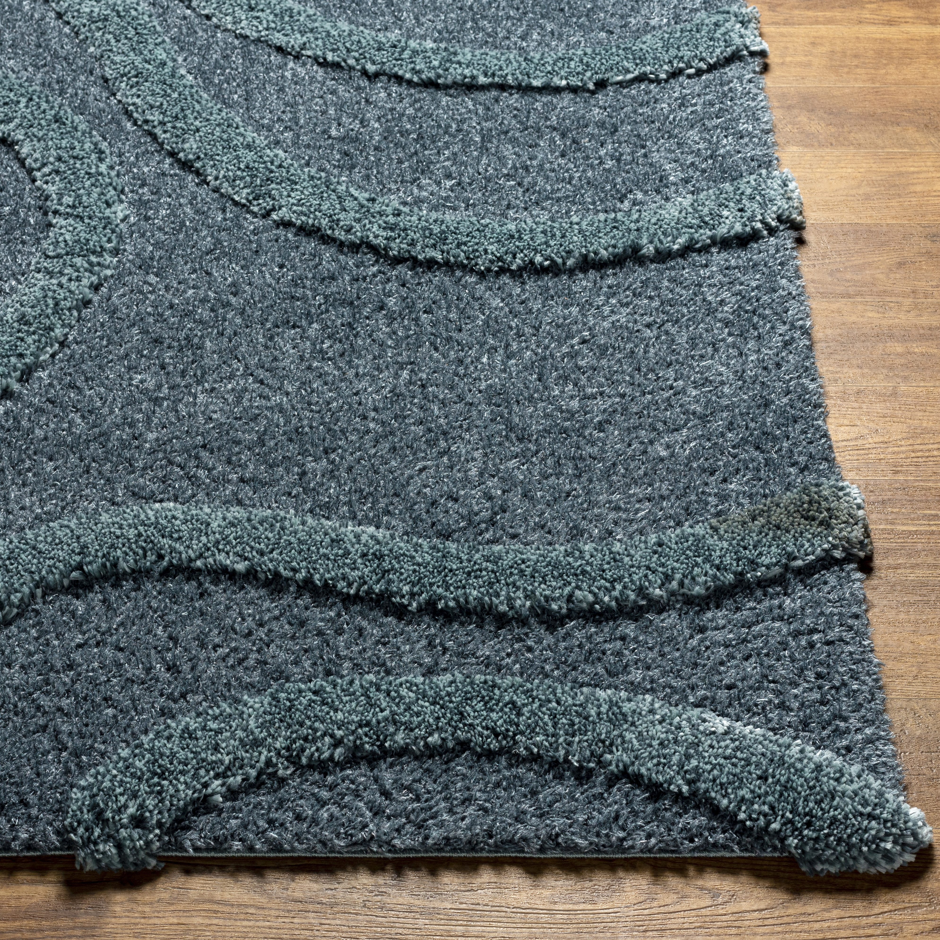 Hudson Shag Blue Indoor 9'2" x 12' Machine Woven Rug - Image 2