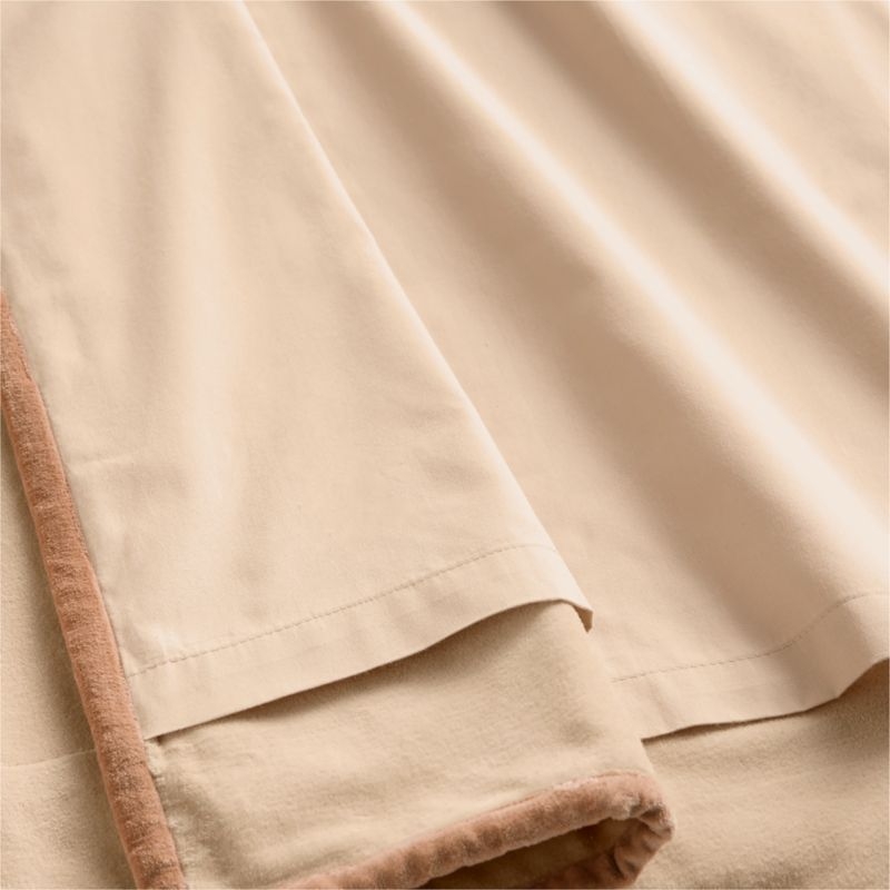 Elegant Pink Organic Cotton Velvet Light Blocking Window Curtain Panel 44"x96" - Image 4