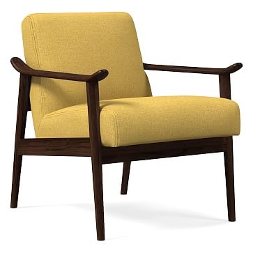 Midcentury Show Wood Chair, Poly, Basket Slub, Dijon, Espresso - Image 0