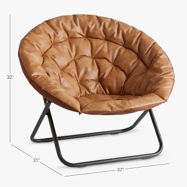 Hang-A-Round Chair, Faux Leather Caramel - Image 4