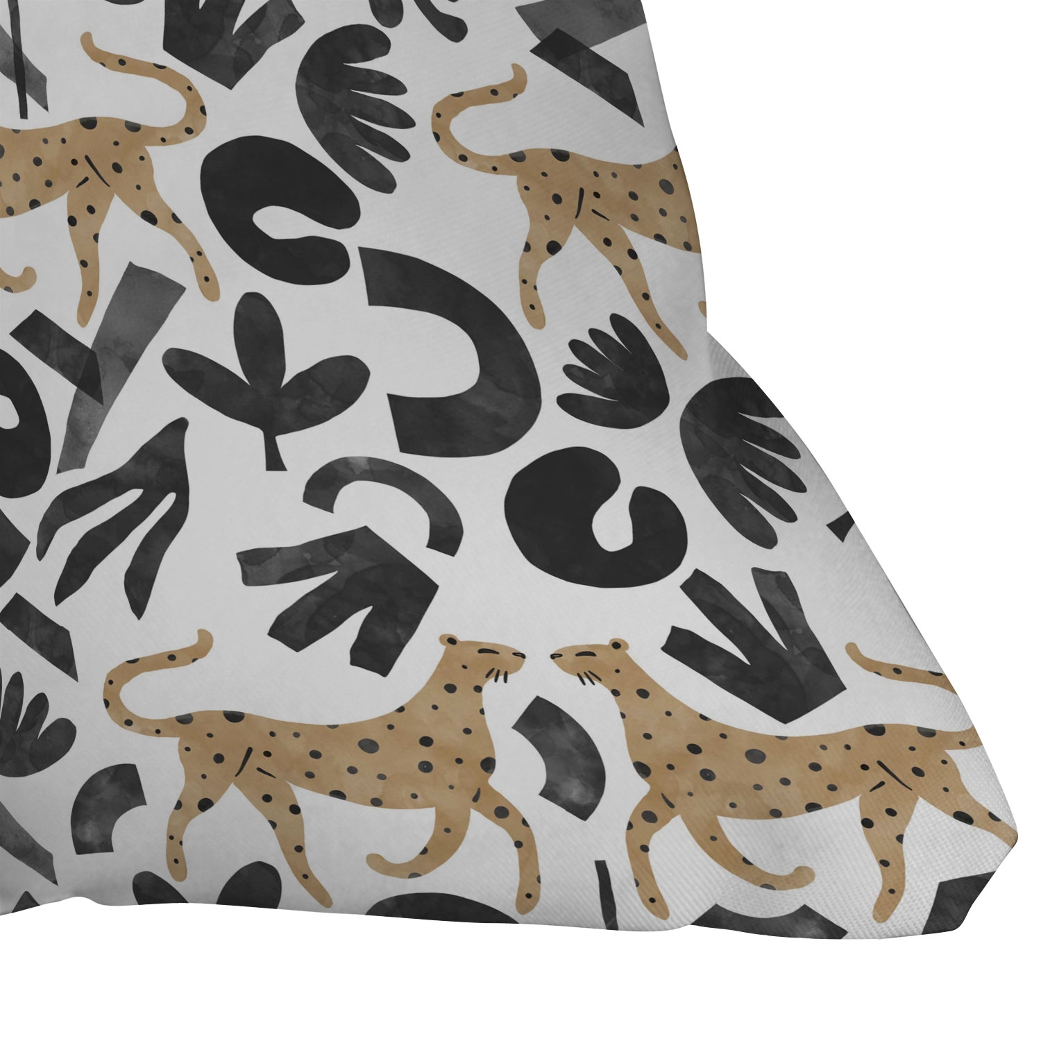 Leopards In Modern Nature by Marta Barragan Camarasa - Outdoor Throw Pillow 18" x 18" - Image 1