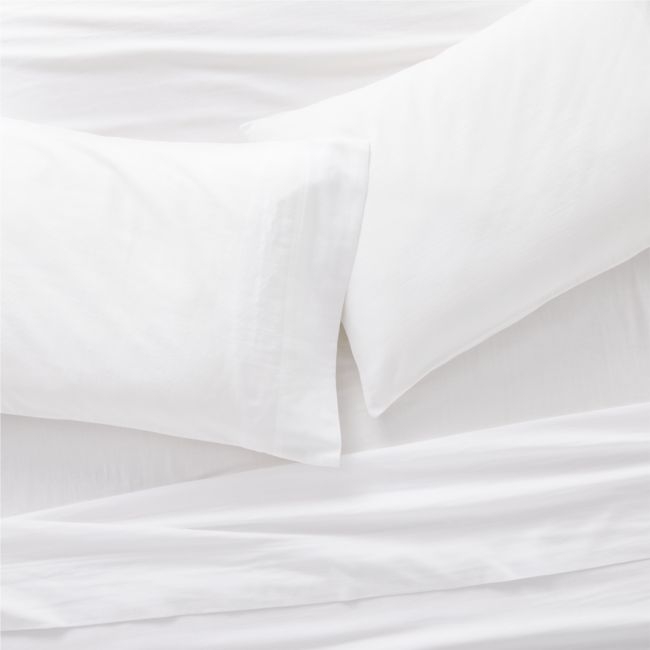 Aire Organic Cotton White Full/Queen Bed Sheet Set - Image 0