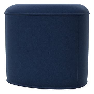 Pebble Ottoman Small, Poly, Performance Velvet, Ink Blue, Concealed Supports - Image 0