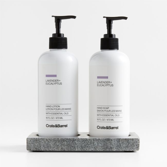 Lavender + Eucalyptus Hand Soap and Lotion Set with Hayes Caddy - Image 0