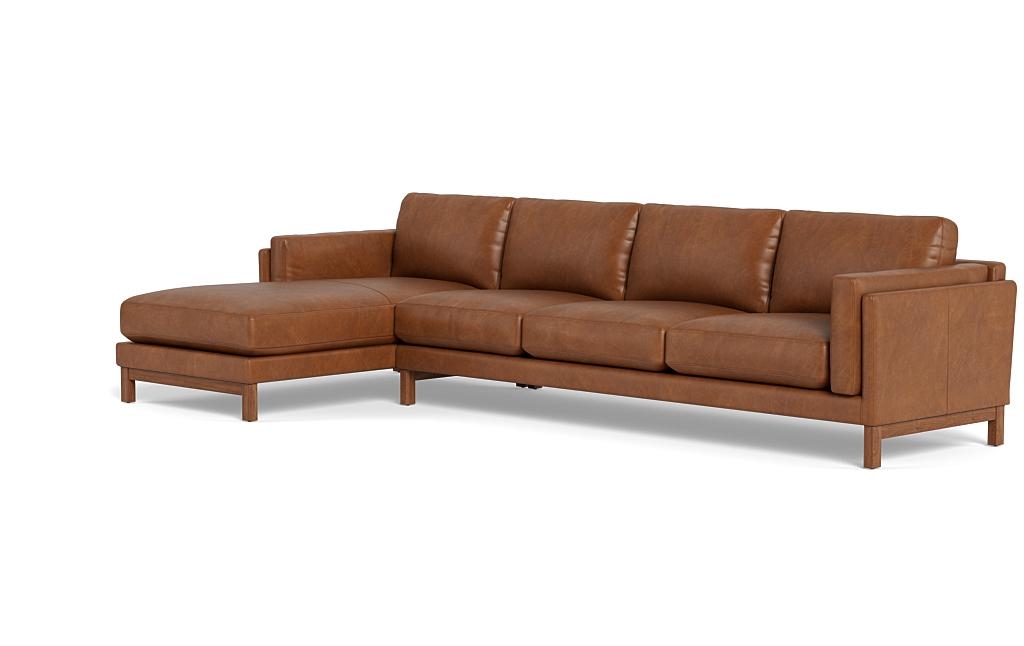 Gaby Leather 4-Seat Left Chaise Sectional - Image 2