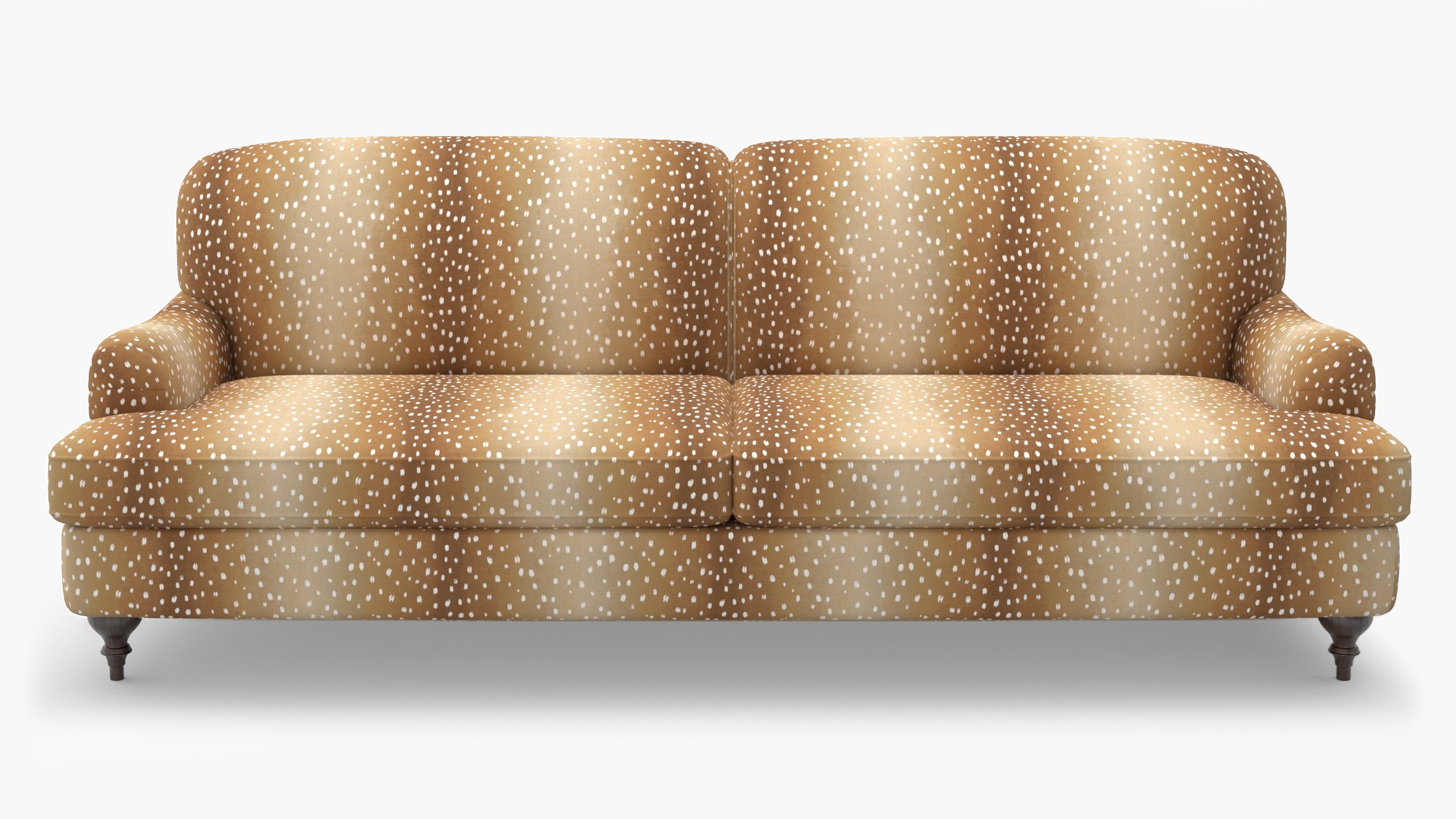 English Roll Arm Sofa, Faline, Espresso Turned Wood Leg - Image 0