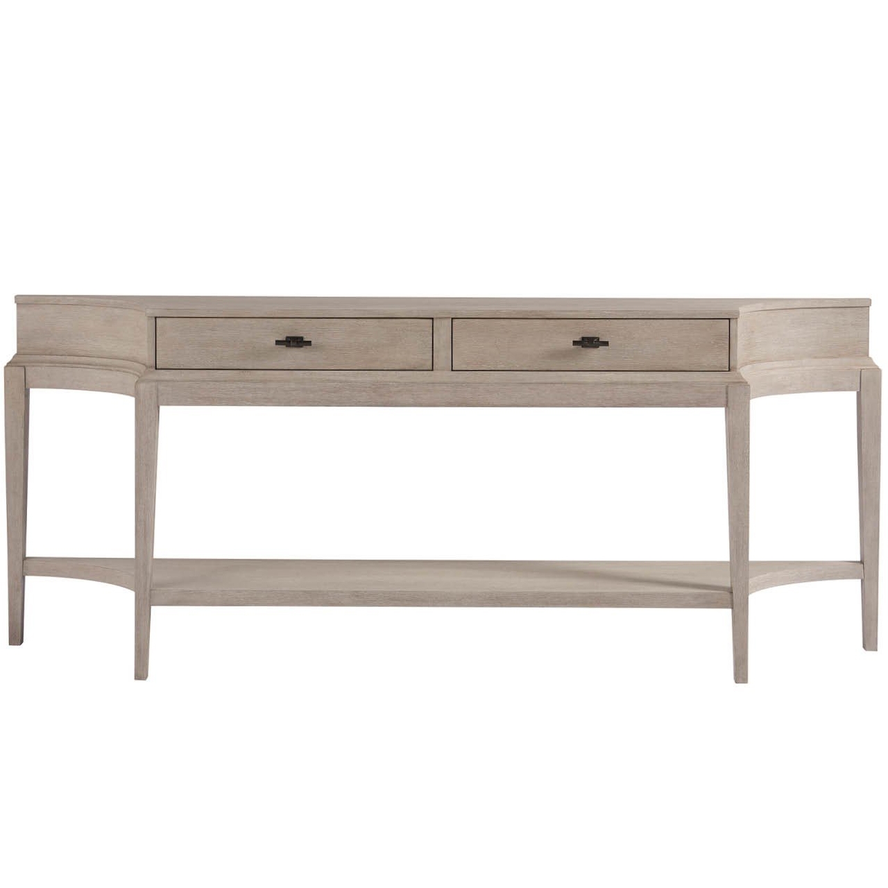 Adeline French Country Grey 2 Drawer Wood Console Table - Image 1