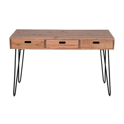 Blanche Solid Wood Desk with Built in Outlets - Image 0