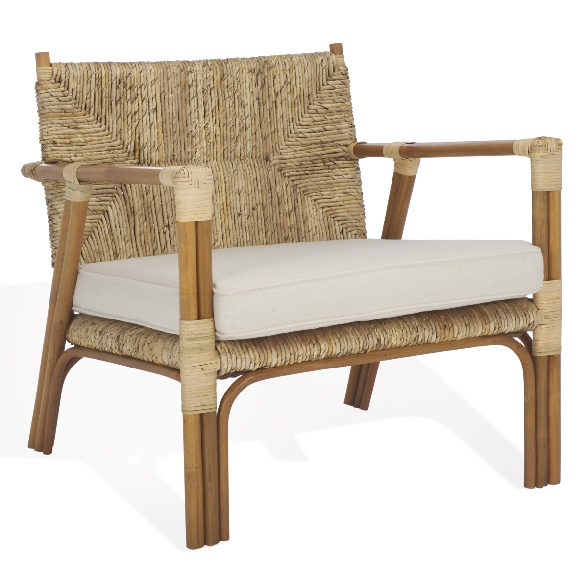 Elexa Banana Weaving Accent Chair - Natural / White - Image 4