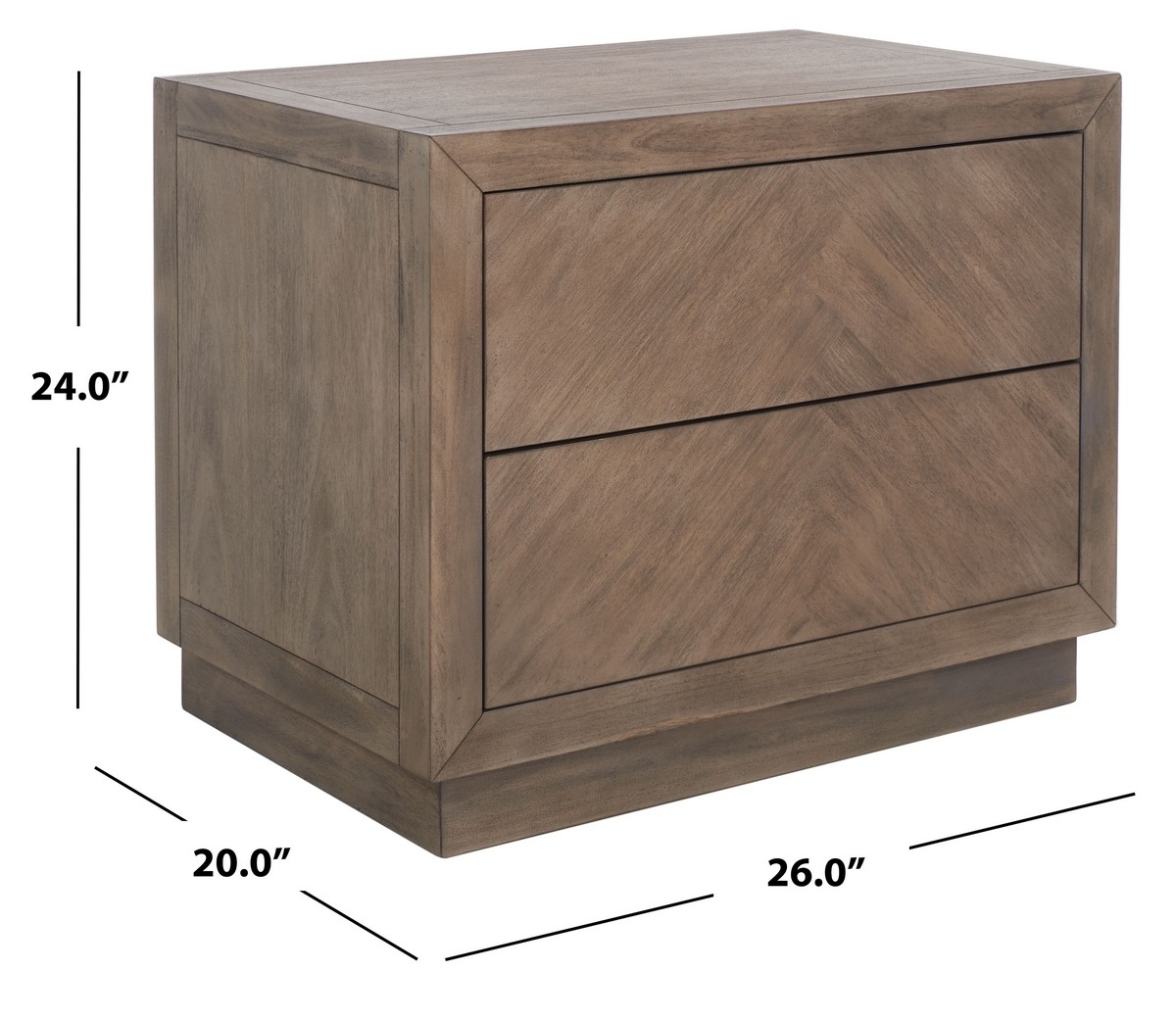 Steve 2 Drawer Wood Nightstand - Light Brown - Image 7