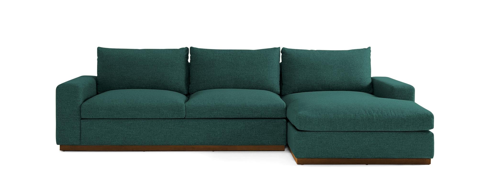 Blue Holt Mid Century Modern Sectional with Storage - Prime Peacock - Mocha - Right - Image 0