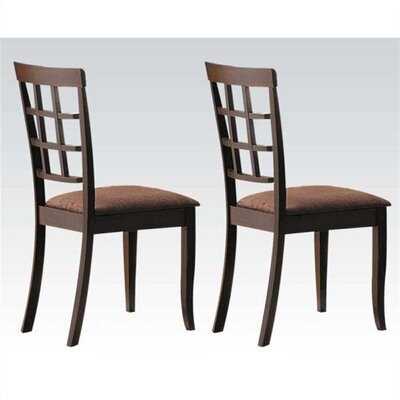 Quartis Side Chair (Set-2) In Dark Brown Microfiber & Espresso - Image 0