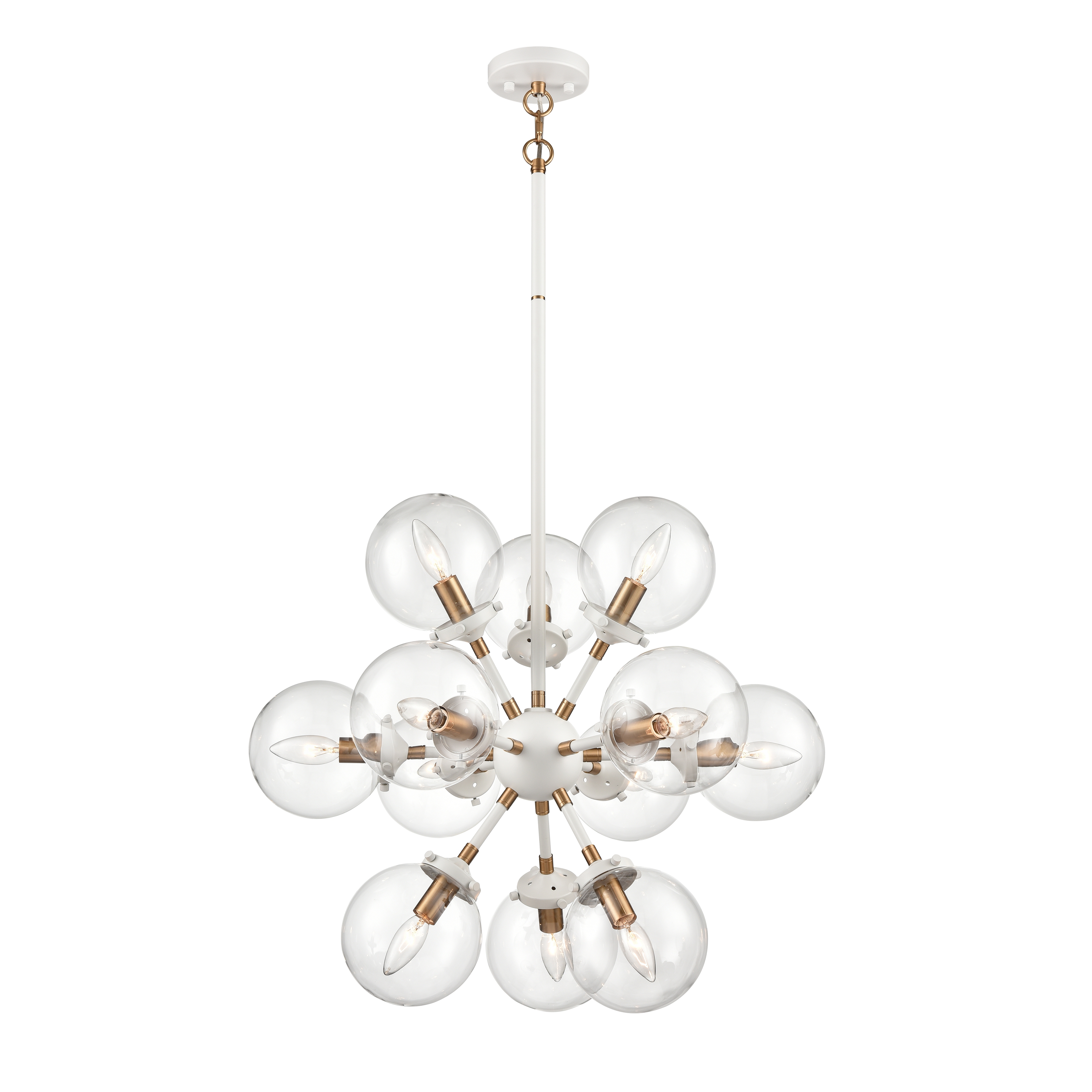 Boudreaux 25'' Wide 12-Light Chandelier - Matte White - Image 0