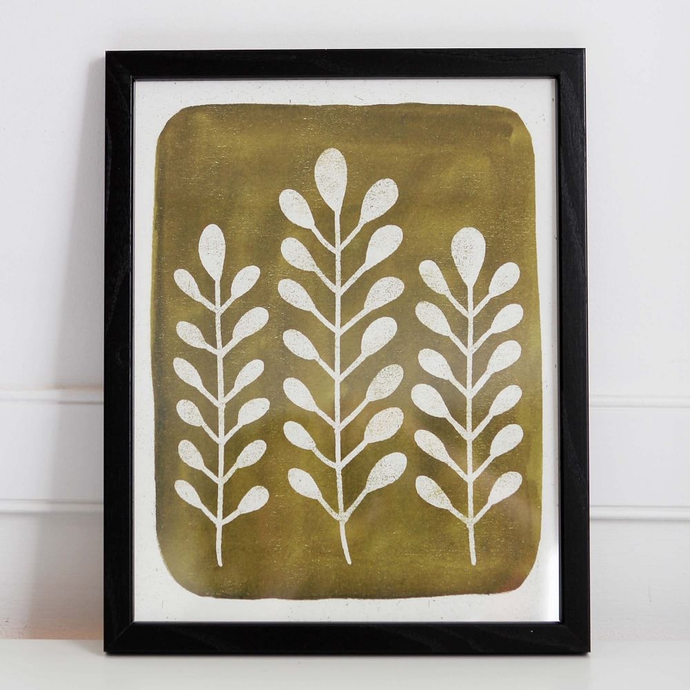 Pauline Stanley Studio Wall Art, Mod Ferns, Black Wood Frame, Earthy Vintage Colorway - Image 0