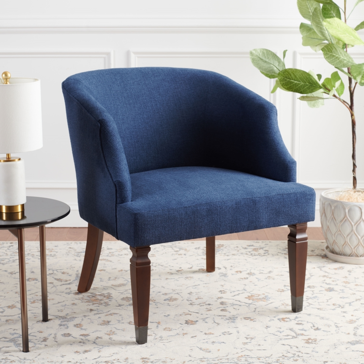 Ibuki Accent Chair - Navy - Safavieh - Image 1