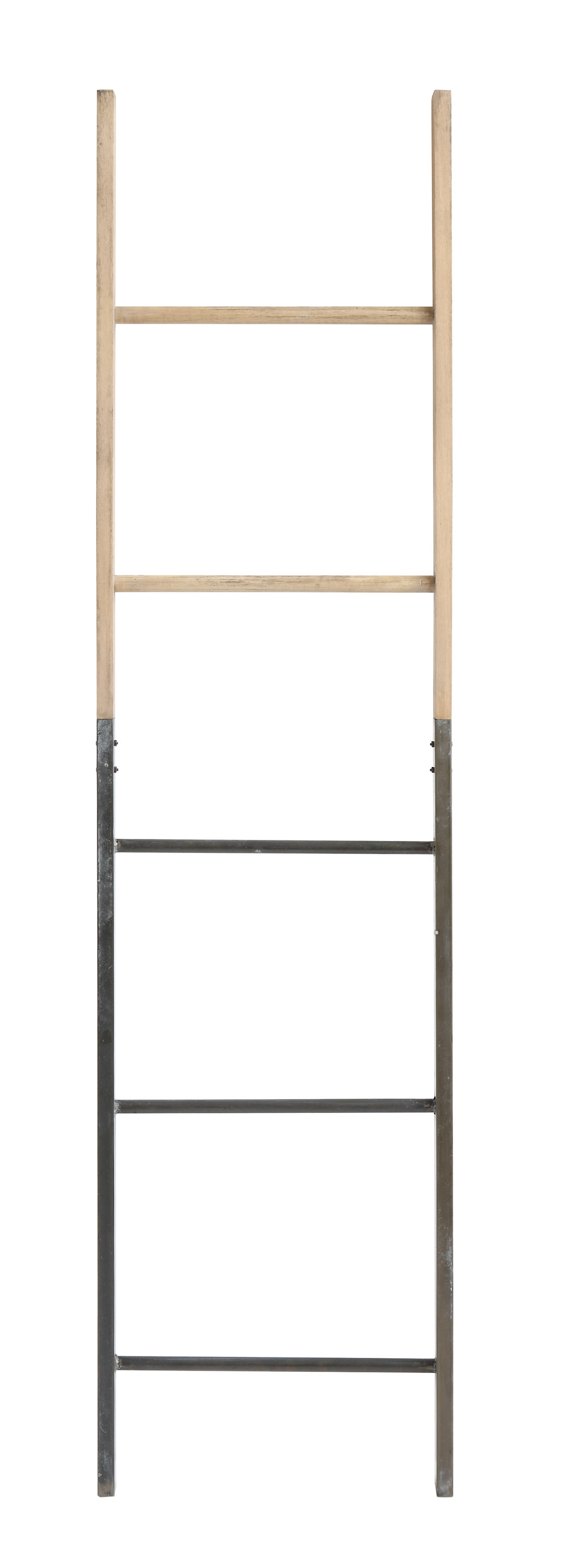 64"H Decorative Half Metal/Half Fir Wood Ladder - Image 0