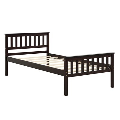 Harriet Bee Twin Wood Platform Bed With Headboard And Footboard Mattress Foundation - Image 0