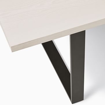 Tompkins Industrial 74" Dining Table, Winter Wood, Dark Bronze - Image 3