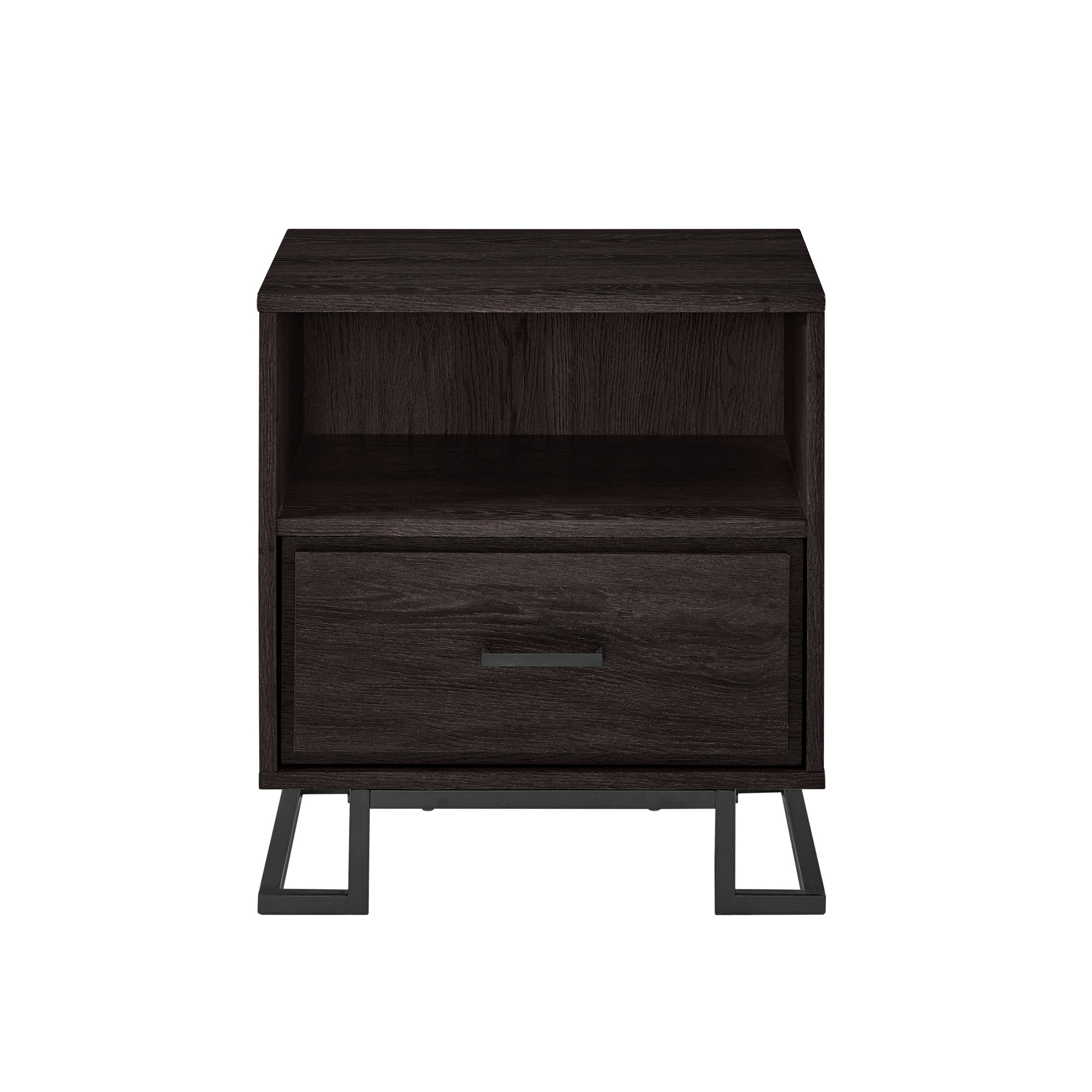 20" Contemporary Metal and Wood Night Stand with One-Drawer - Charcoal - Image 6