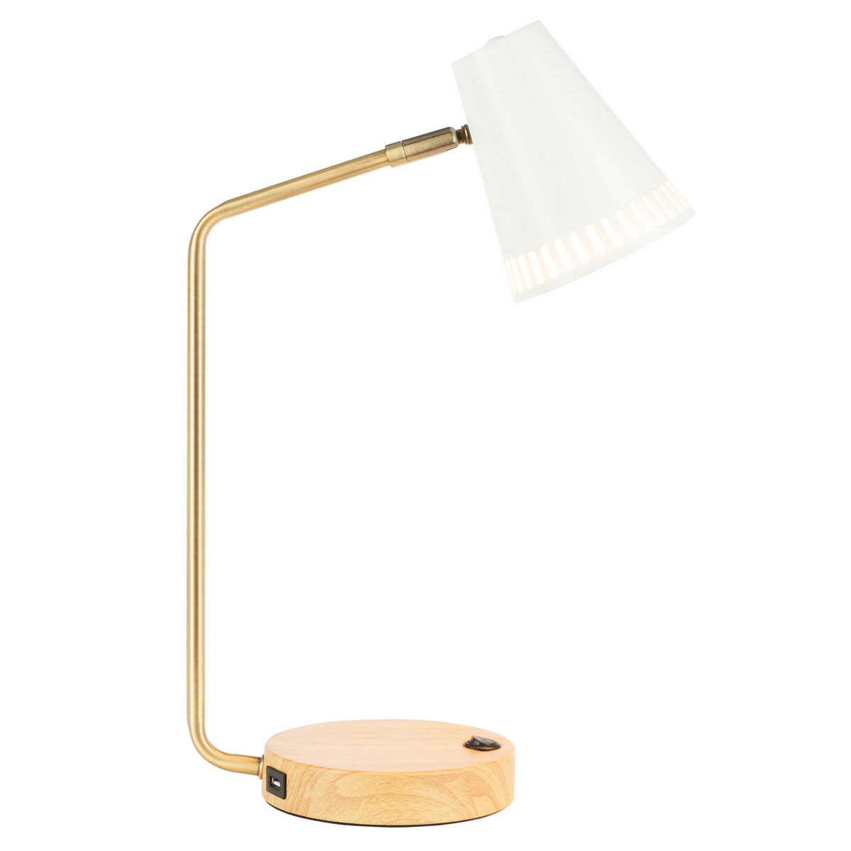 Veda Task 19" Table Lamp - Gold/White - Image 4