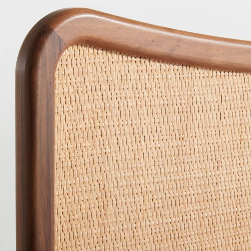 Rainey Walnut Wood and Natural Cane Kids Full Bed - Image 2