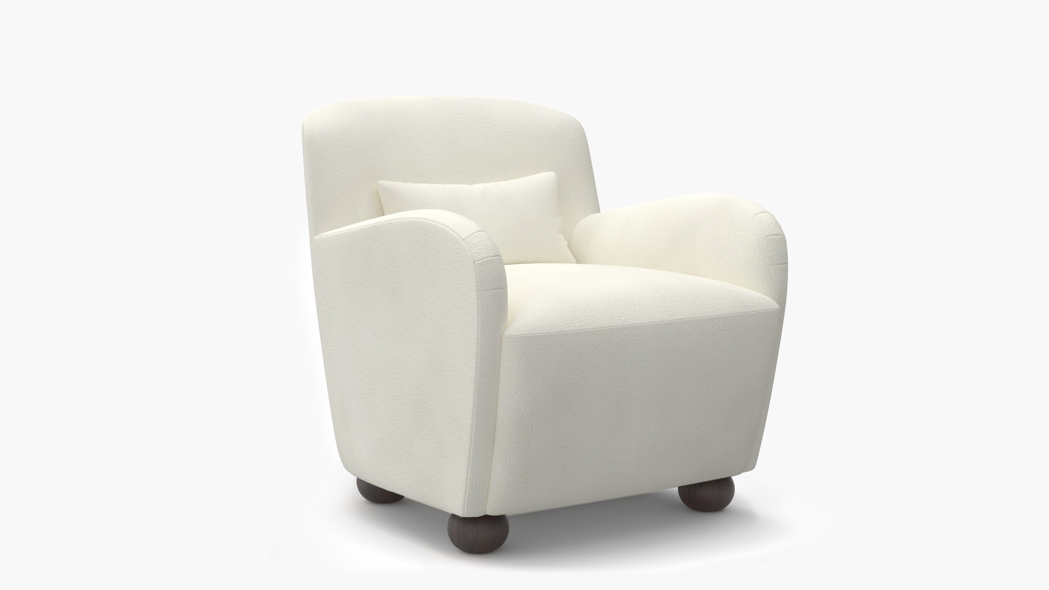 Club Chair, Sheepskin, Espresso Bun Foot - Image 1