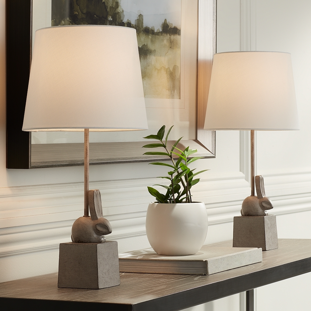 360 Lighting Bunny 15" High Accent Rabbit Table Lamps Set of 2 - Image 0