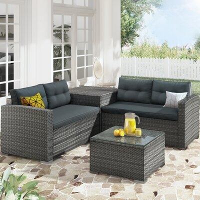 Outdoor Furniture Sofa Set With Large Storage Box - Image 0
