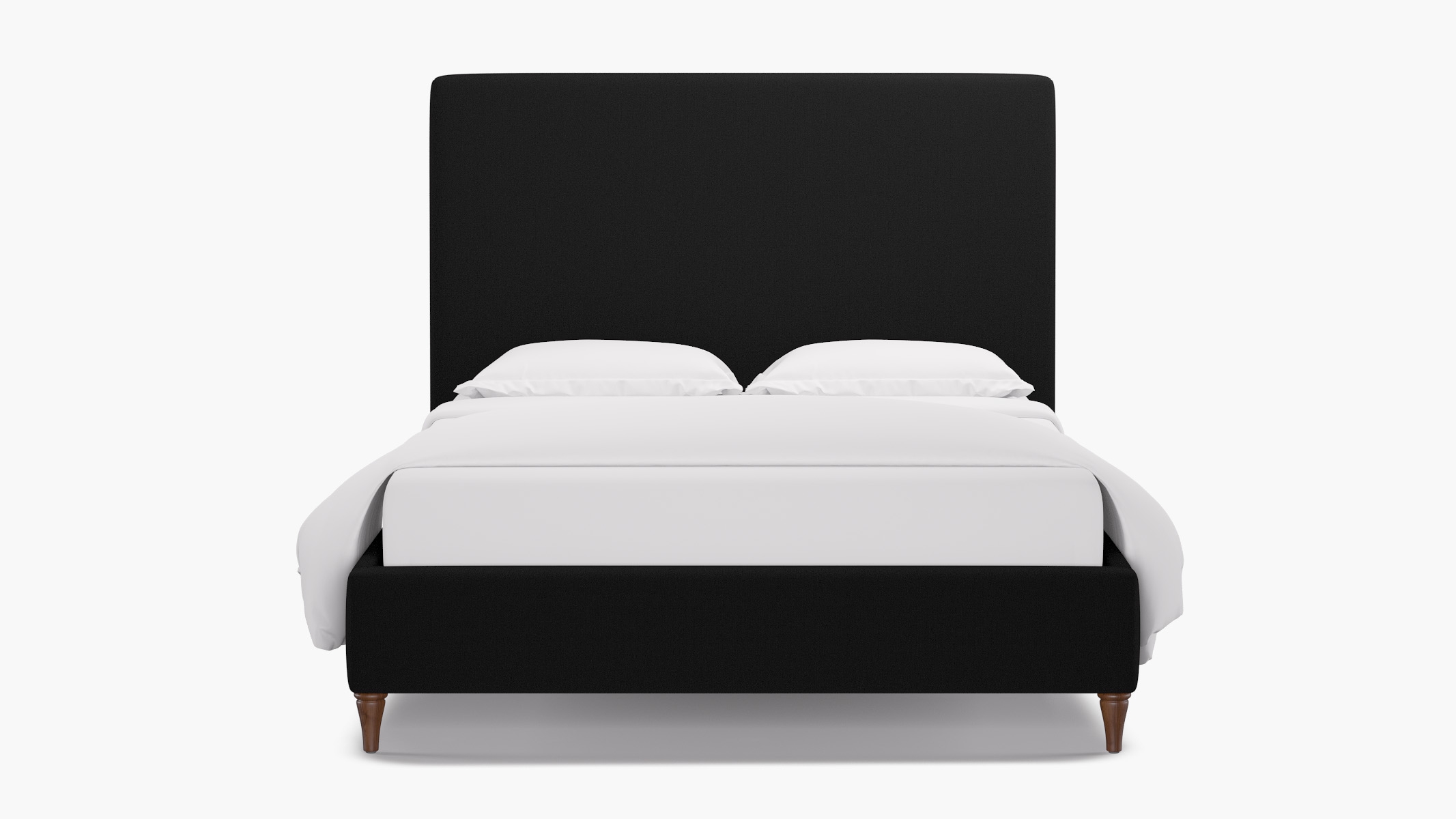 Classic Bed, Raven Everyday Linen, Walnut Decorative Tapered Leg, Queen - Image 0