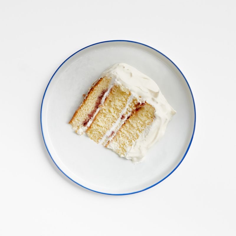 Mercer Blue Rim Round Porcelain Salad Plates, Set of 8 - Image 1