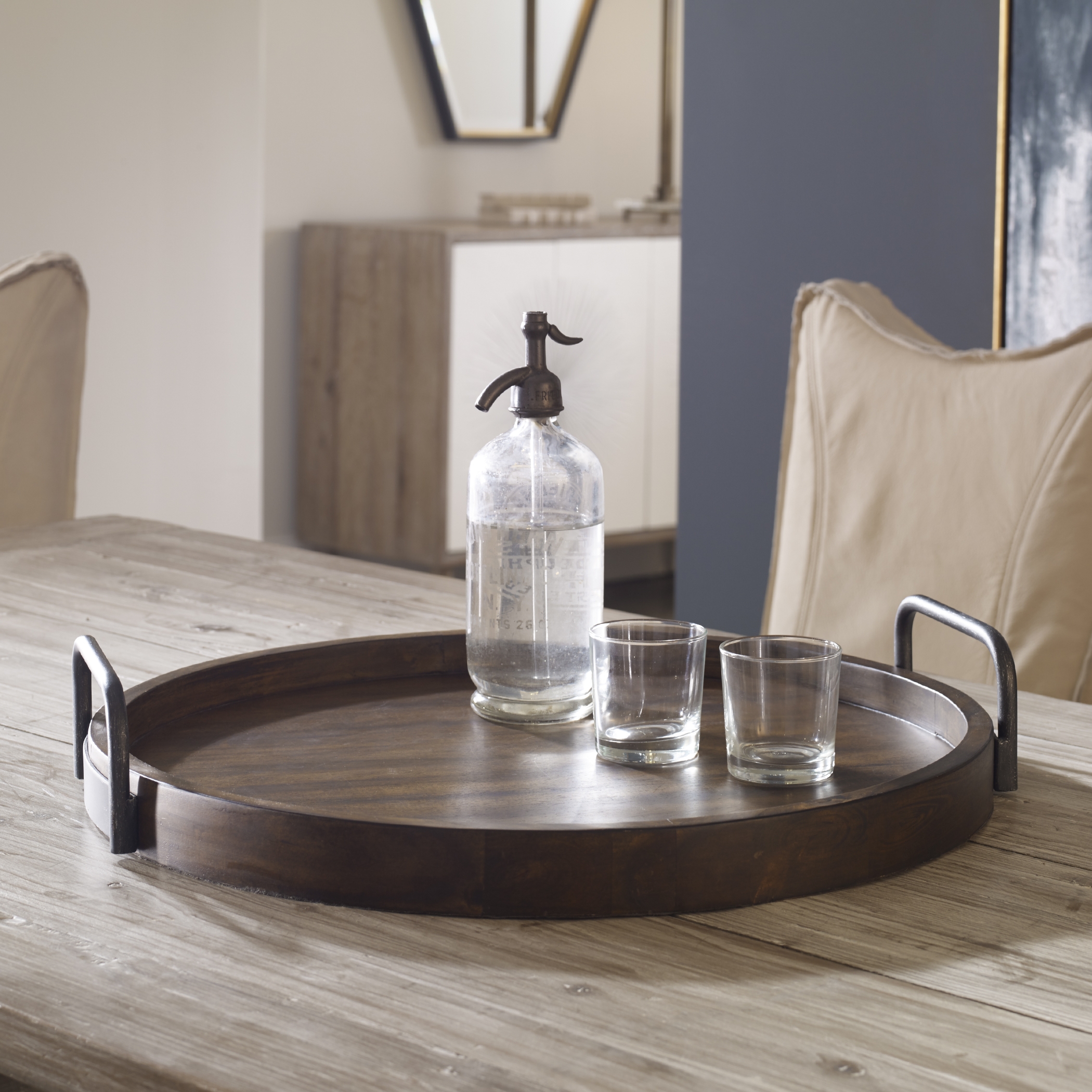 Reine Round Wooden Tray - Image 3