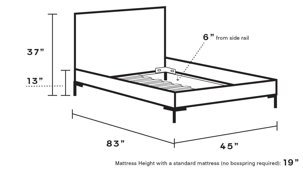 Modern Platform Bed, Rust Classic Velvet, Brass, Twin - Image 2