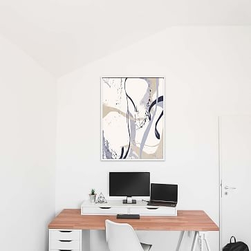 Unique Floater Framed Canvas Painting Blue Small - Image 1